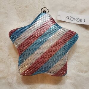 New Alessia Red White and Blue Rhinestone Handbag